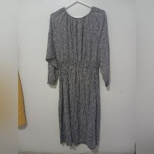 Long Airy Black & White Viscose Dress